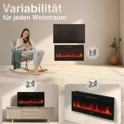KAMINIO Elektrokamin MARLON - Elektrischer 3-in-1 Kamin - 36 Zoll
