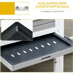 Kaninchenstall Kleintierstall aus Holz Kleintierkäfig mit Gehege, Rampe