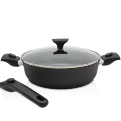 Karl Krüger - Aluguss Servierpfanne Gamma rund mit Glasdeckel, 28 cm
