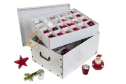 Karton für Christbaumkugeln_Dekor: Retro Weiß / Gold