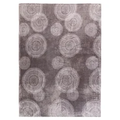 Kaschmirtouch-Decke, ca. 150 x 200 cm - Ornamentkreise Granit