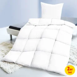 Kassettenbett, 135 x 200 cm (90% Feder, 10% Daunen), 2er Set