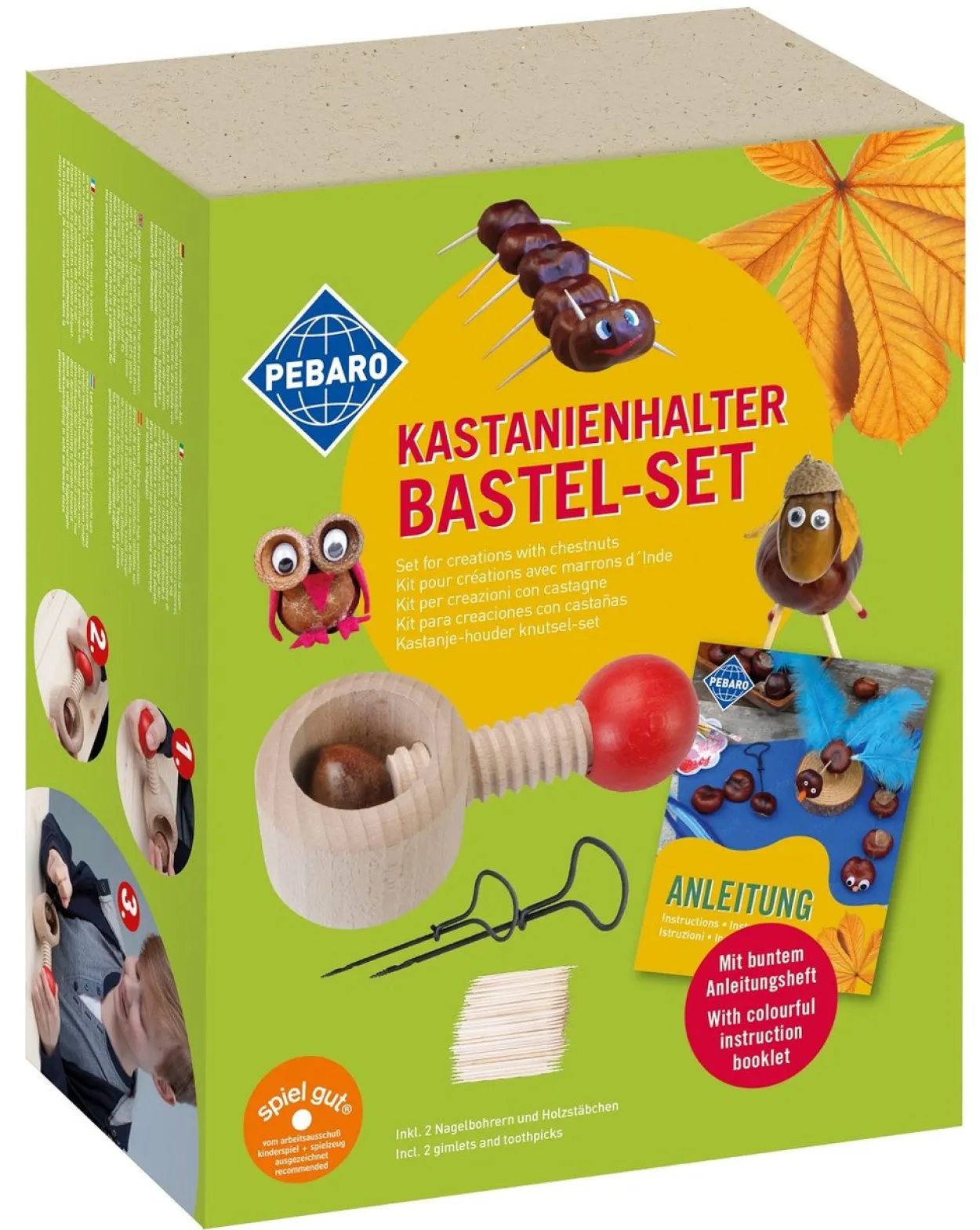 Kastanienbohrer-Set mit Anleitungsheft
