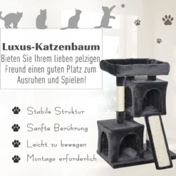 Katzenbaum Katzenkratzbaum Katzenbaum mit Sisalsäulen Dunkelgrau