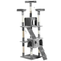 Katzenbaum Kratzbaum Katzenkratzbaum Kletterbaum Katze Sisal (Grau)