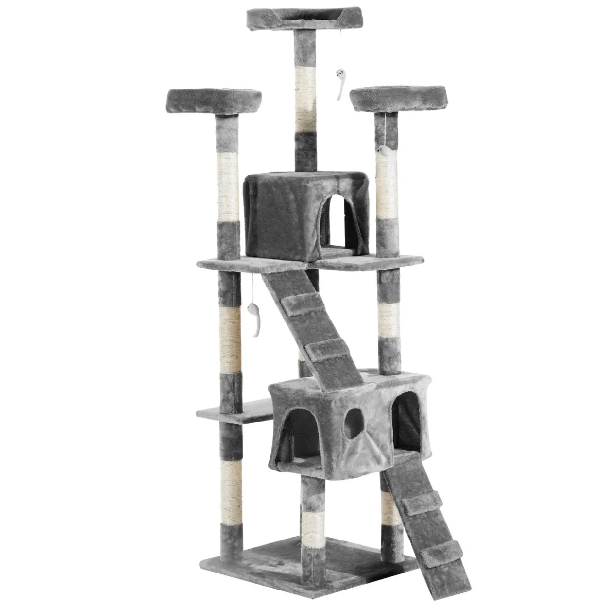 Katzenbaum Kratzbaum Katzenkratzbaum Kletterbaum Katze Sisal (Grau)