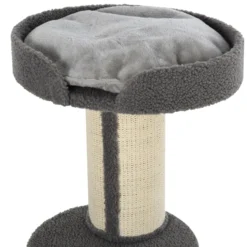 Katzenbaum Spielbaum Kratzstamm mit Plattform Sisal E1 Spanplatte Plüsch Grau 45 x 45 x 91 cm