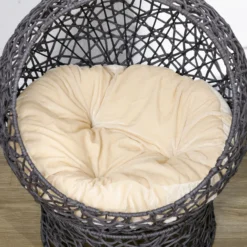 Katzenkorb, Katzenhütte mit Kissen, Katzenhöhle, Polyester-Seil, Violett