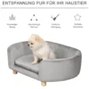Katzensofa Haustiersofa Hundesofa Samt moderne Hellgrau