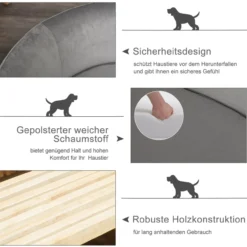 Katzensofa Haustiersofa Hundesofa Samt moderne Hellgrau