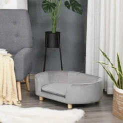 Katzensofa Haustiersofa Hundesofa Samt moderne Hellgrau