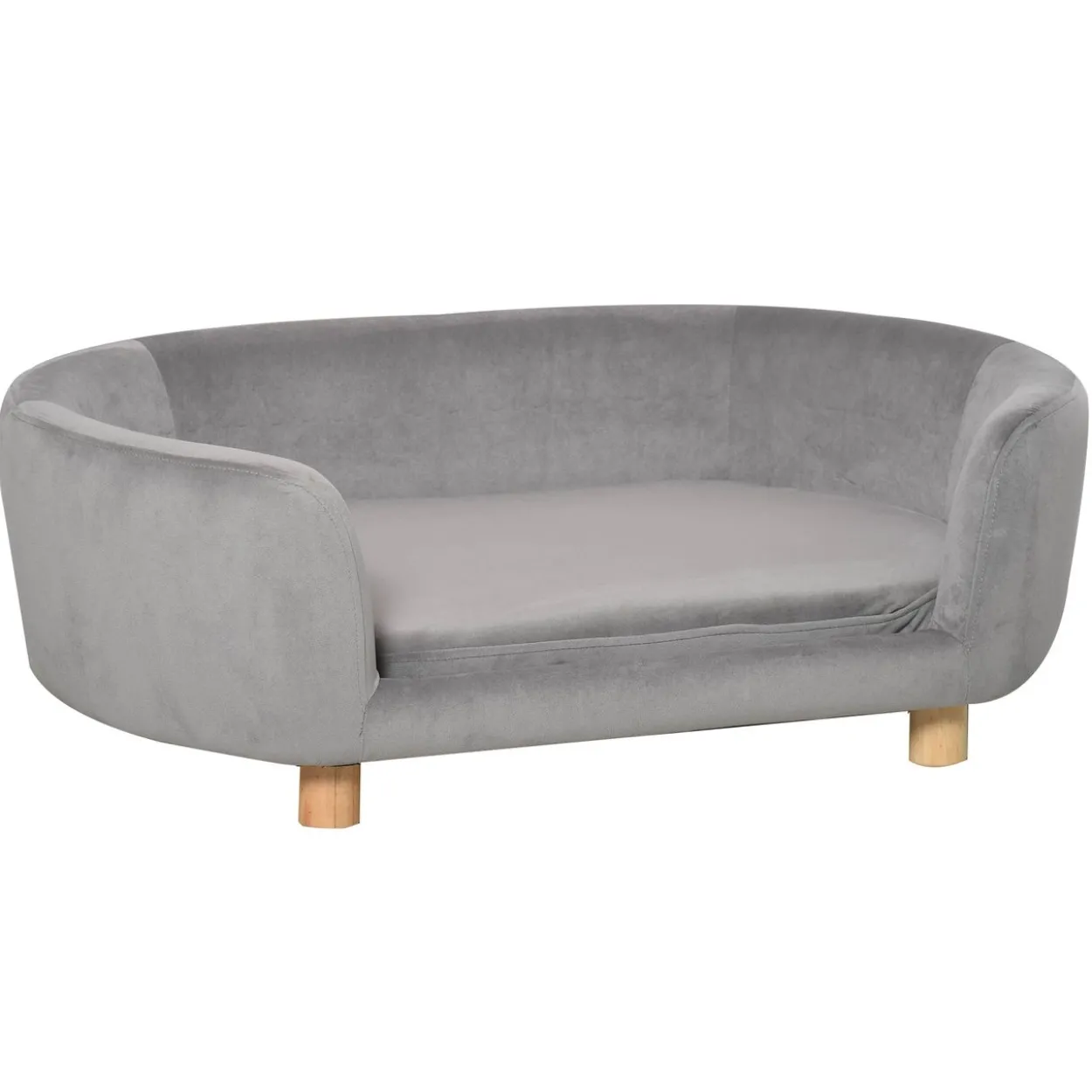 Katzensofa Haustiersofa Hundesofa Samt moderne Hellgrau