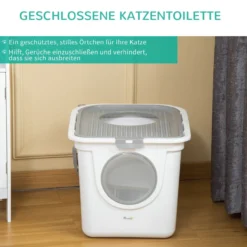 Katzentoilette mit Deckel Katzenklo mit Schaufel, für Katzen bis 5 kg
