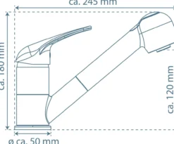 Küchenarmatur SUPRA mit Geschirrbrause, Chrom