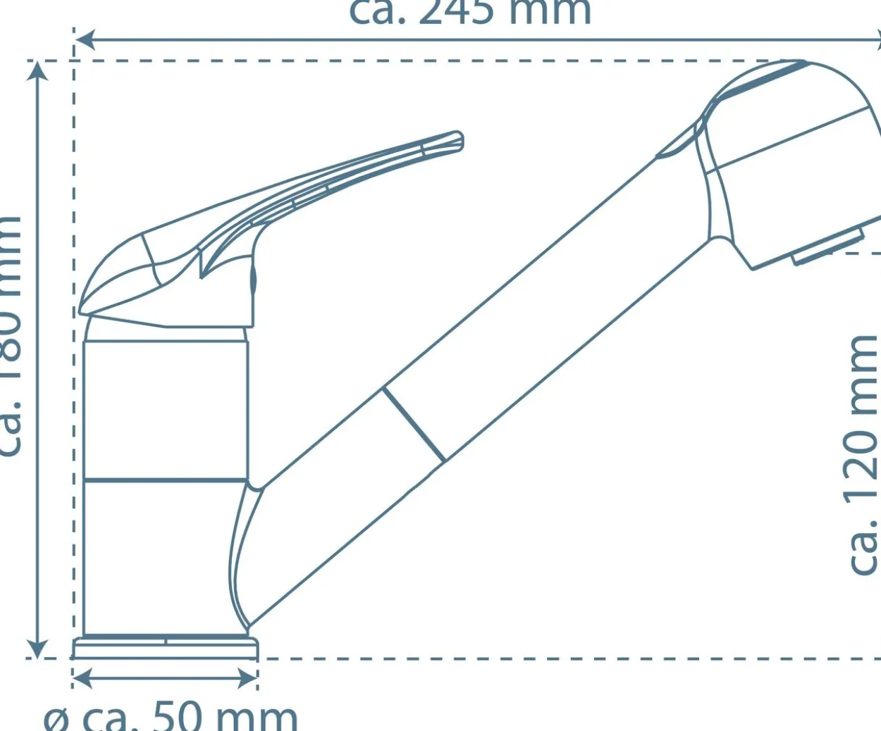 Küchenarmatur SUPRA mit Geschirrbrause, Chrom