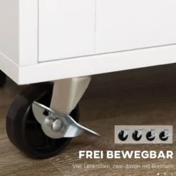 Küchenwagen rollbar Servierwagen Küchentrolley für Küche Weiß