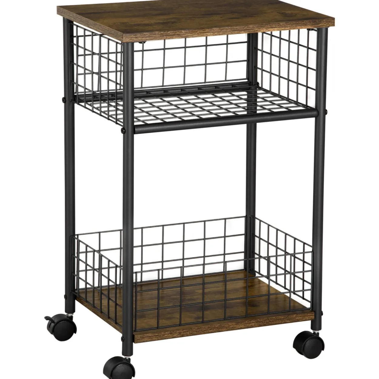 Küchenwagen Spanplatte Rustikal-Braun 40 x 30 x 62 cm