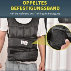 30 kg Gewichtsweste Krafttraining Fitness Oxford Metall Schwarz