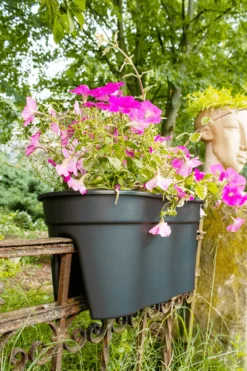 KHW Geländerblumentopf Flowerclip XL, 2er Set, anthrazit