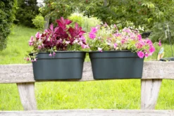KHW Geländerblumentopf Flowerclip XL, 2er Set, anthrazit
