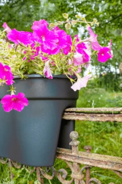 KHW Geländerblumentopf Flowerclip XL, 2er Set, anthrazit