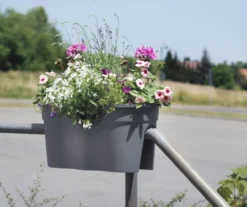 KHW Geländerblumentopf Flowerclip XL, 2er Set, anthrazit