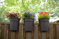 KHW Geländerblumentopf Flowerclip, 3er Set, anthrazit