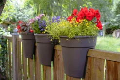 KHW Geländerblumentopf Flowerclip, 3er Set, anthrazit