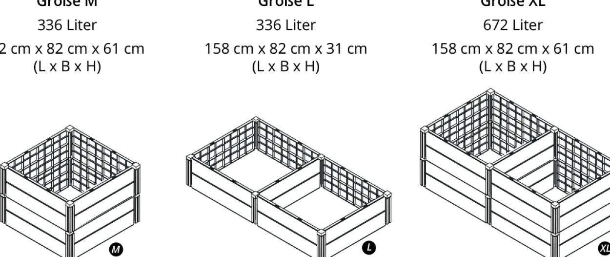 KHW Hochbeet Demeter – XL, erweiterbar, anthrazit
