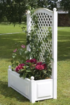 KHW Pflanzkasten 100 cm mit Spalier, weiß
