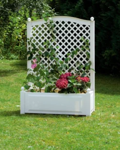 KHW Pflanzkasten 100 cm mit Spalier, weiß