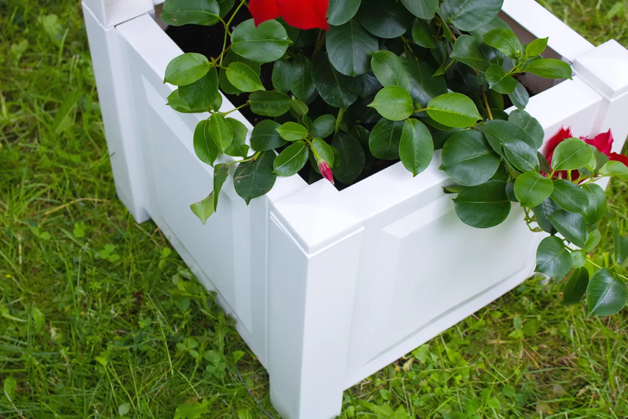 KHW Pflanzkasten 43 cm mit Spalier, weiß