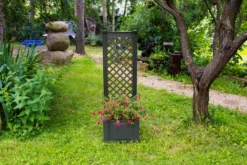 KHW Pflanzkasten 43 cm mit Spalier, anthrazit - 2er Set