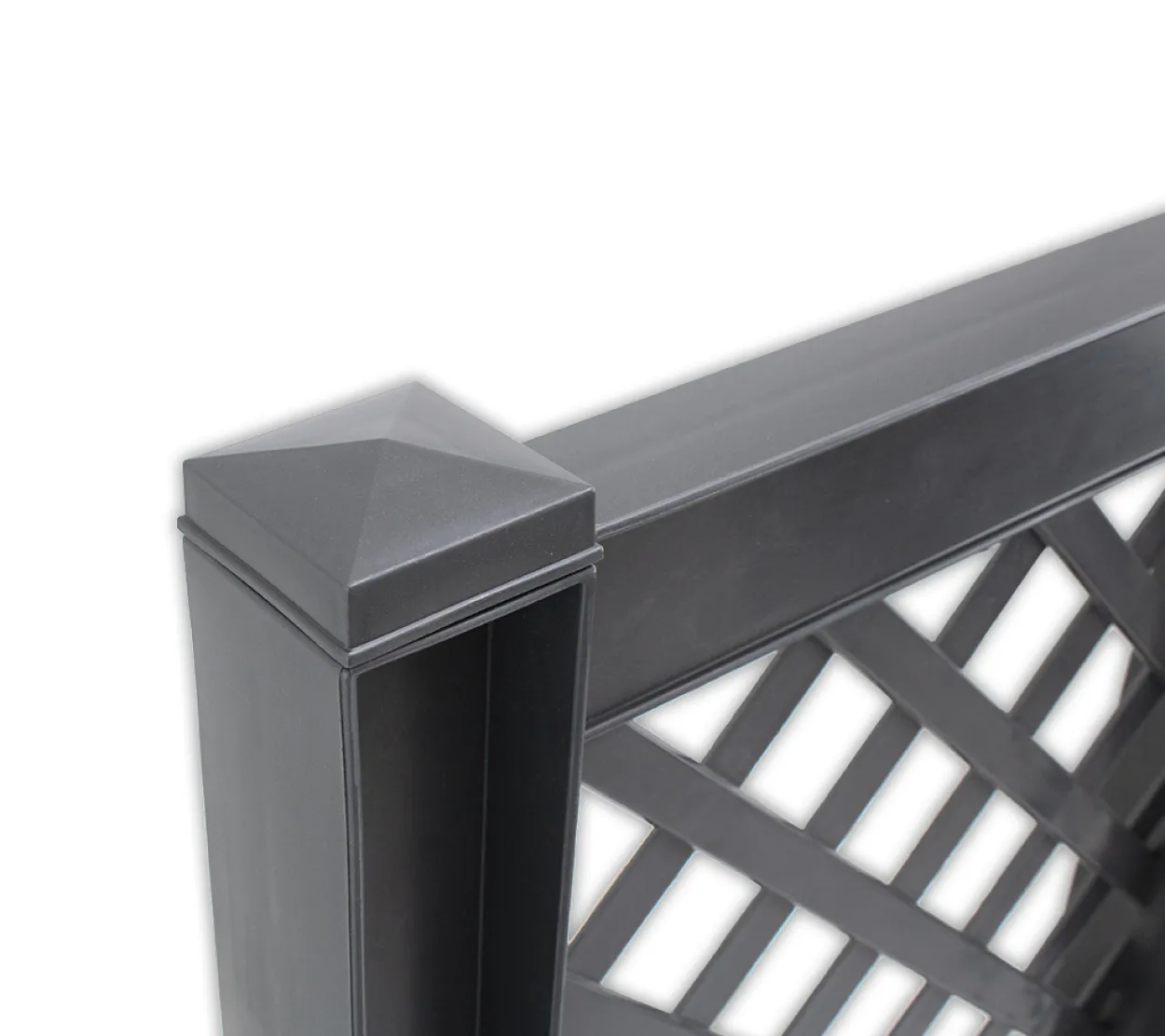 KHW Pflanzkasten 43 cm mit Spalier, anthrazit - 2er Set