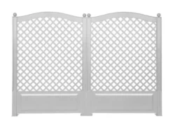 KHW Spalier 100 cm mit Erdspießen + Dekokugeln, 2er Set, weiß