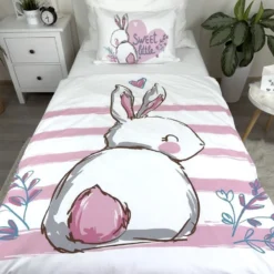 Kinderbettwäsche aus Baumwolle mit Kaninchen 100x135 + 40x60 cm