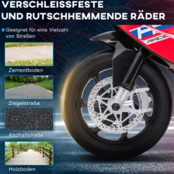 Kinder Elektro-Motorrad Kindermotorrad Elektro-Dreirad ab 18 Monaten Rot