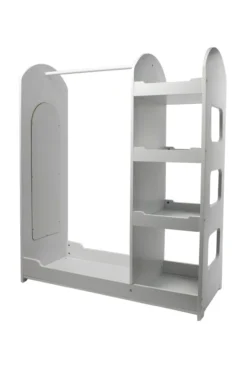 Kindergarderobe aus Holz mit Spiegel, ca. 93 x 39 x 112,5 cm - Weiß