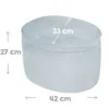 Kinderhocker mit Aufbewahrungsfunktion „Lil Sofa“, oval, bequem, mit Samtstoff, Sky/Hellblau