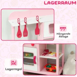 Kinderküche Spielküche mit Backofen, Herd, Spüle, Soundfunktion, Rosa