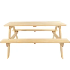 Kinderpicknicktisch 115cm lang aus Holz Kiefer natur, Sitzgruppe für Kinder