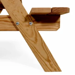 Kinderpicknicktisch 115cm lang aus Holz Kiefer braun, Sitzgruppe für Kinder