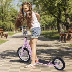 Kinderroller mit Bremsen 16/12 Zoll Rosa