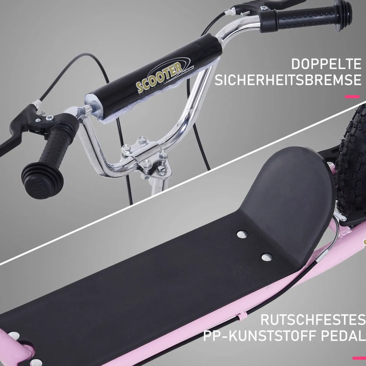 Kinderroller mit Bremsen 16/12 Zoll Rosa