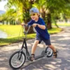 Kinderroller mit Bremsen 16/12 Zoll Schwarz