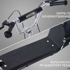Kinderroller mit Bremsen 16/12 Zoll Schwarz