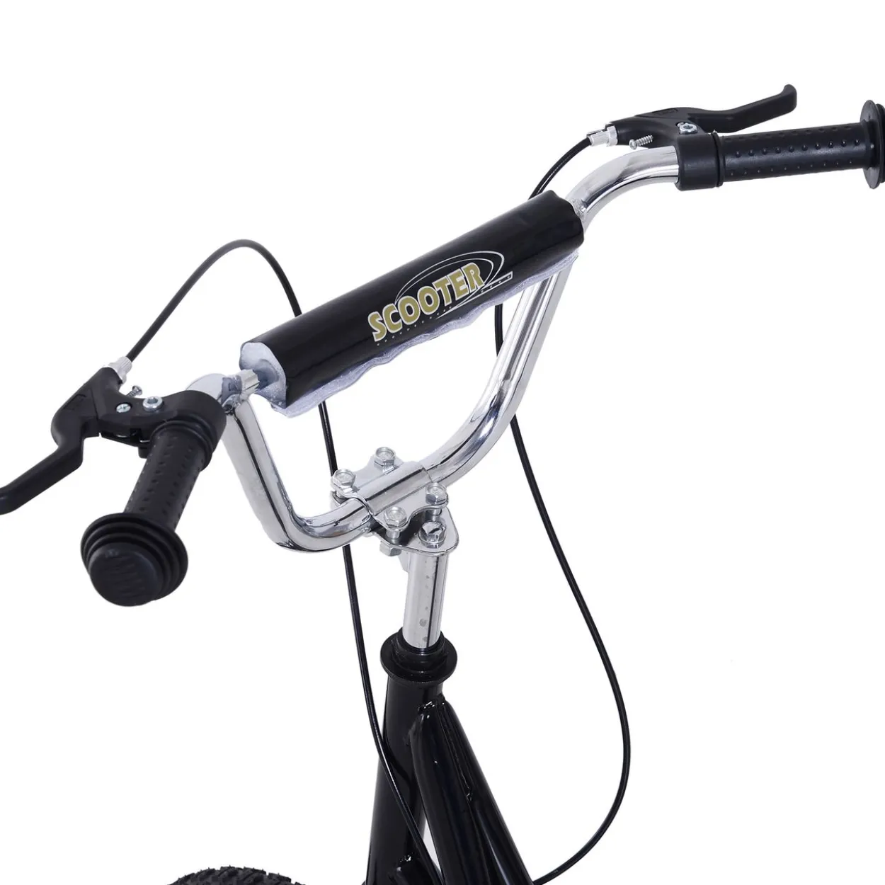Kinderroller mit Bremsen 16/12 Zoll Schwarz