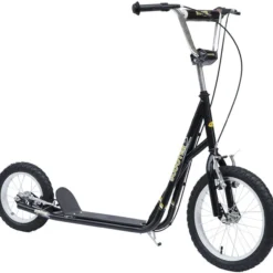 Kinderroller mit Bremsen 16/12 Zoll Schwarz