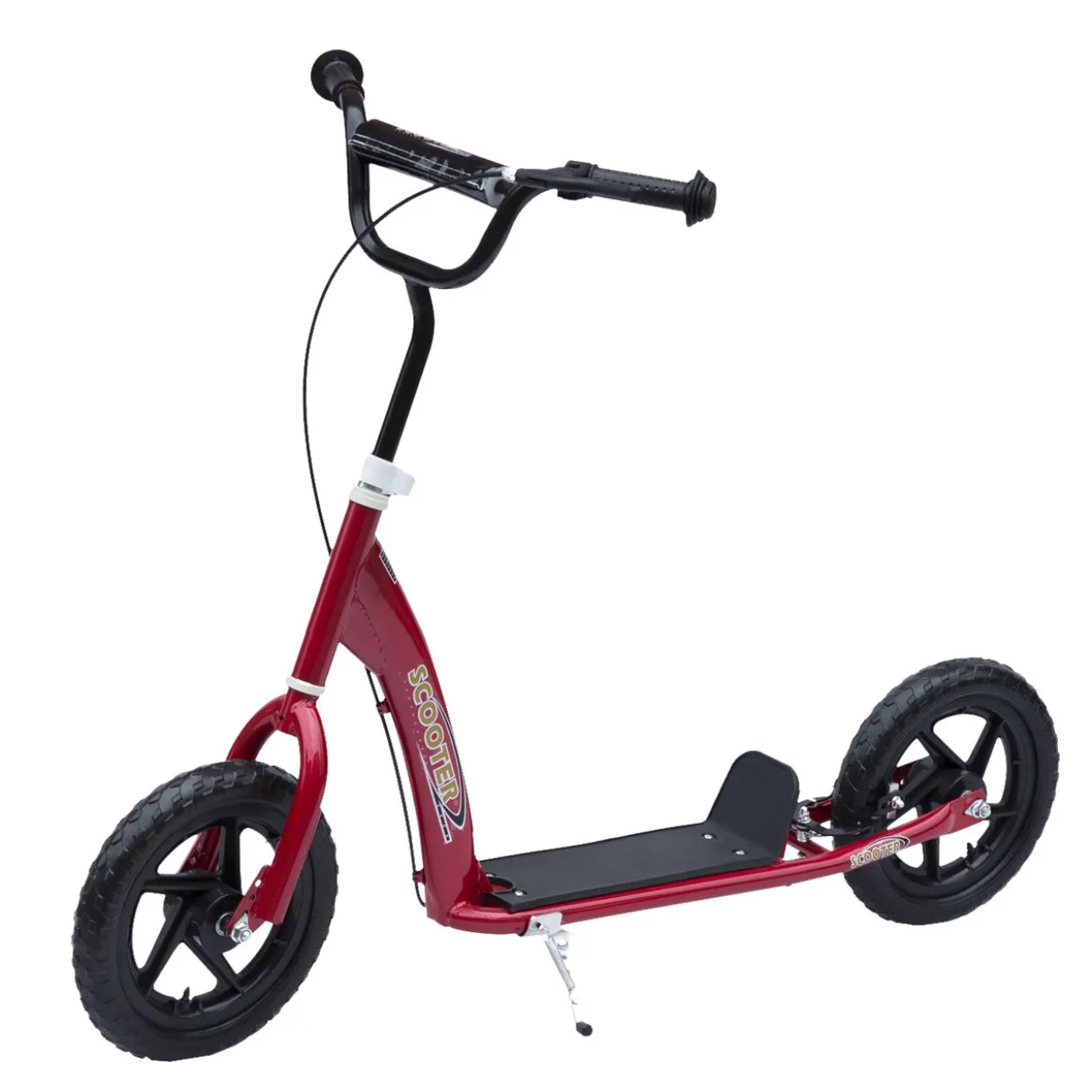 Kinderroller mit Hinterbremse 12 Zoll EVA Rot