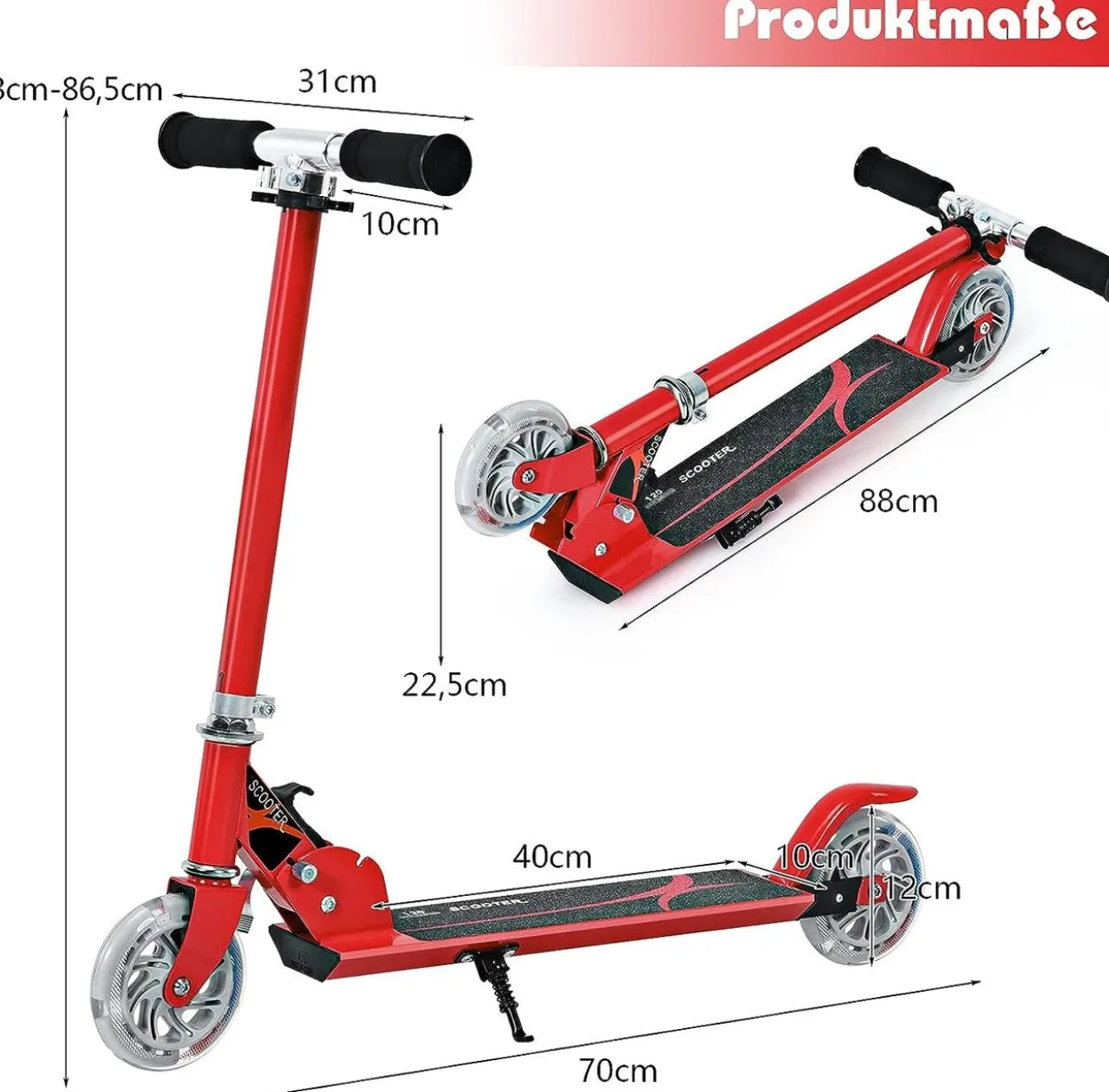 Kinder Roller mit LED Rädern